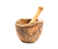 Choixe offers durable Olive wood mortar and pestle kitchen countertops