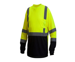 Long Sleeve High Visibility Clothing: Black Bottom for Work & Play