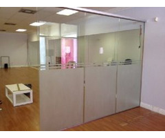 Minimize the outside noise in your workplace with the open-themed Glass office partitions