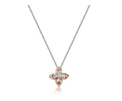 Vivaan Rose Cut Diamond Lily Necklace — VIVAAN