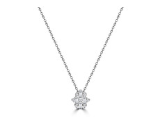 Starlight Elegant Diamond Necklace 18K Brilliant Cut Round Diamond - VIVAAN