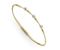 Marrakech Yellow Gold and Diamond Stackable Bangle