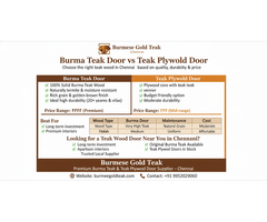 Premium Burma Teak Door in Chennai | Teak Wood Door Near Me